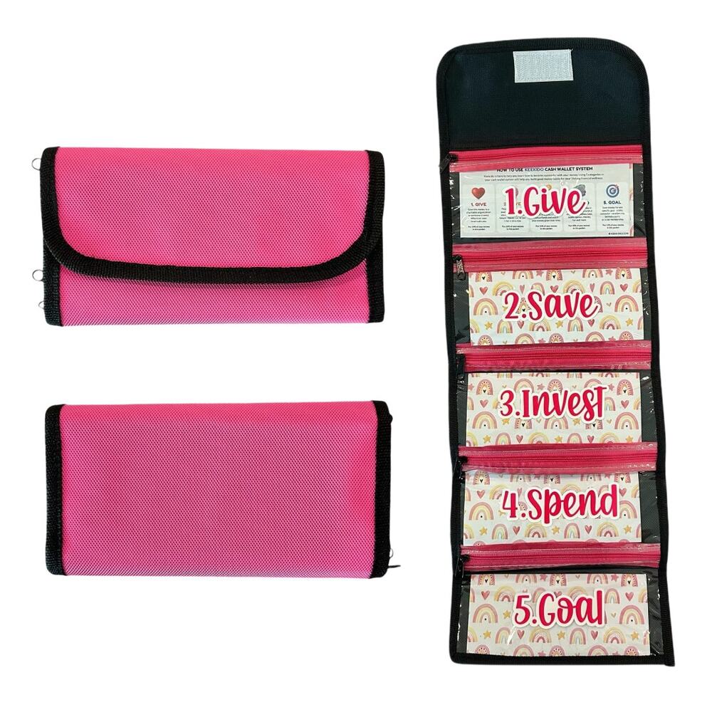 Wallet for Girls Kids Cash Envelope Money Organizer Budgeting Saving Spend Give